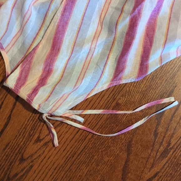 Lane Bryant linen pink Striped Tie-Shoulder Multi Color Top Size 30/32 4X  NWT - Picture 6 of 8